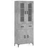 vidaXL Aparador alto madera contrachapada gris hormig&oacute;n 69,5x34x180 cm
