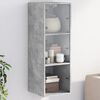 vidaXL Mueble de pared puertas de vidrio gris hormig&oacute;n 35x37x100 cm