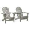 vidaXL Sillas Adirondack de jardín y mesita madera maciza abeto gris