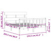 vidaXL Estructura de cama matrimonio con cabecero madera maciza gris