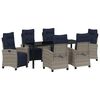 vidaXL Conjunto de Comedor de Jard&iacute;n 7 uds. Gris rat&aacute;n sint&eacute;tico