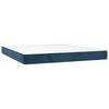 vidaXL Cama box spring colch&oacute;n y LED terciopelo azul oscuro 180x200 cm