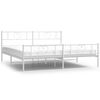 vidaXL Estructura cama sin colch&oacute;n con estribo metal blanco 183x213 cm
