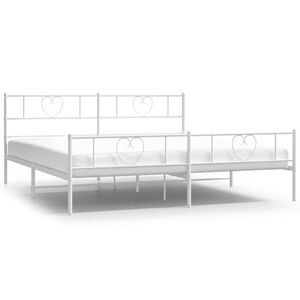 vidaXL Estructura cama sin colch&oacute;n con estribo metal blanco 183x213 cm