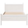 vidaXL Estructura de cama sin colch&oacute;n madera maciza blanca 90x190 cm