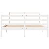 vidaXL Estructura de cama con cabecero madera pino blanco 135x190 cm