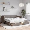vidaXL Sof&aacute; cama nido con cajones tela gris taupe 80x200 cm