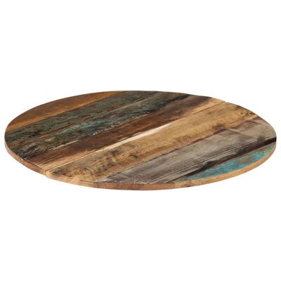 vidaXL Tablero de mesa madera maciza reciclada Ø70x(1,5-1,6) cm