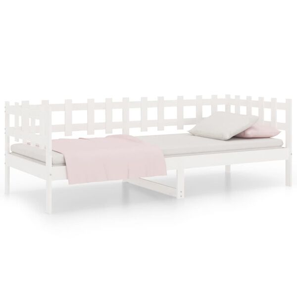vidaXL Sof&aacute; cama sin colch&oacute;n madera maciza de pino blanco 80x200 cm