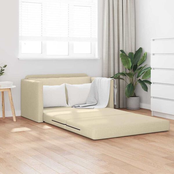 vidaXL Sof&aacute; cama 110cm Crema tela