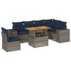 vidaXL Set de sof&aacute;s de jard&iacute;n 7 pzas con cojines rat&aacute;n sint&eacute;tico gris