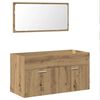 vidaXL Mueble de ba&ntilde;o con espejo de madera ingenier&iacute;a roble artesanal