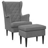 vidaXL Sill&oacute;n con Pouf 2 uds. Gris oscuro Terciopelo
