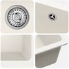 vidaXL Lavabo 430 x 460 mm 80% Cuarzo y 20% Resina