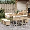 vidaXL Set comedor de jard&iacute;n 9 pzas con cojines rat&aacute;n sint&eacute;tico beige