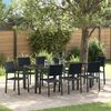 vidaXL Conjunto de Comedor de Jard&iacute;n 9 pcs Negro