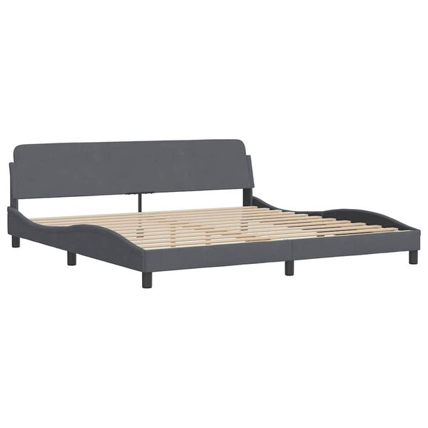 vidaXL Estructura de cama sin colch&oacute;n Hanko terciopelo gris oscuro 200x200 cm