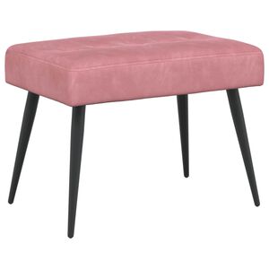 vidaXL Banco con tapicer&iacute;a con botones Rosa 60 x 40 x 45 cm Terciopelo