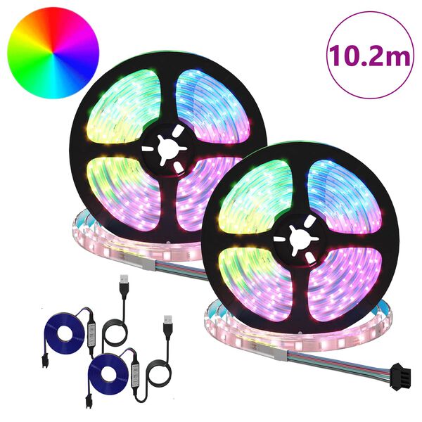 vidaXL Tira LED 4 pcs Negro y Transparente 510 x 0,8 x 0,3 cm