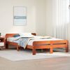 vidaXL Estructura de cama sin colch&oacute;n madera maciza marr&oacute;n 120x190 cm