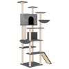 vidaXL Rascador para gatos con postes de sisal gris oscuro 191 cm