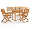 vidaXL Juego de bistr&oacute; para jard&iacute;n 4 piezas madera maciza de acacia