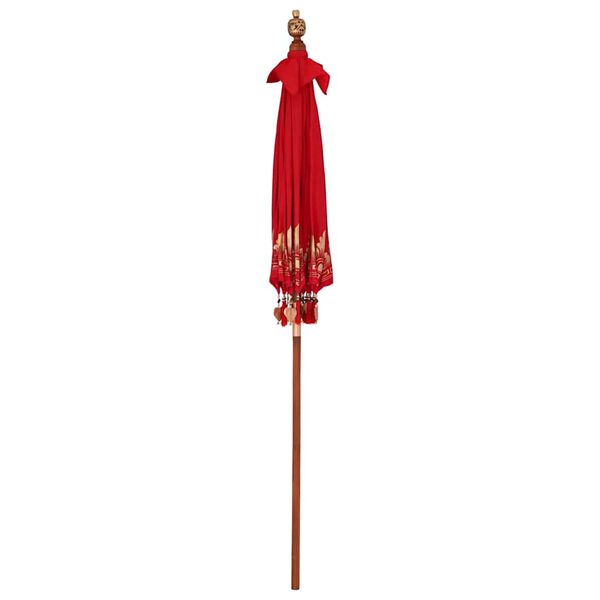 vidaXL Parasol Balinés Rojo 185 x 185 x 260 cm Algodón