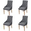 vidaXL Sillas de comedor giratorias 4 unidades tela gris oscuro