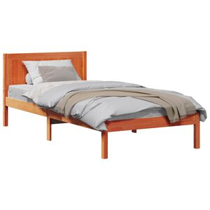 vidaXL Estructura de cama Marr&oacute;n 90 x 200 cm Madera maciza de Pino