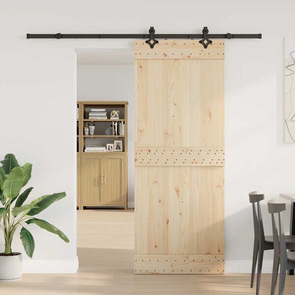 vidaXL Kit de herrajes para puertas correderas acero negro 213,5 cm