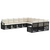 vidaXL Conjunto de sof&aacute;s de jard&iacute;n 11 uds. Negro rat&aacute;n sint&eacute;tico