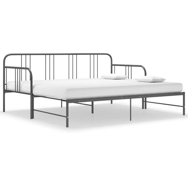 vidaXL Estructura sofá cama extraíble sin colchón metal gris 90x200 cm