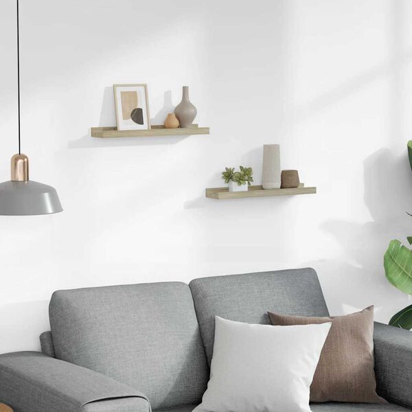 vidaXL Estantes de pared 2 unidades roble Sonoma 40x9x3 cm