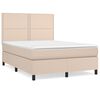 vidaXL Cama box spring con colchón cuero sintético capuchino 140x190cm