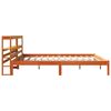 vidaXL Estructura cama con cabecero madera pino marrón cera 200x200 cm