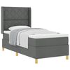 vidaXL Cama tipo Box Spring con colch&oacute;n Gris oscuro 100 x 200 cm tela
