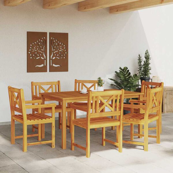 vidaXL Conjunto de Comedor de Jard&iacute;n 7 pcs Marr&oacute;n