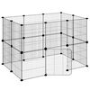 vidaXL Jaula para mascotas de 20 paneles puerta acero negro 35x35 cm