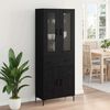 vidaXL Aparador alto con caj&oacute;n 2 pcs Roble Negro Madera de ingenier&iacute;a