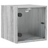vidaXL Mesitas noche con puertas vidrio 2 uds gris Sonoma 35x37x35 cm