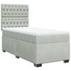 vidaXL Cama box spring con colch&oacute;n terciopelo gris claro 90x190 cm