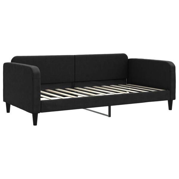 vidaXL Sofá cama nido con cajones tela negro 100x200 cm