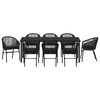 vidaXL Conjunto de Comedor de Jard&iacute;n 9 pcs Negro