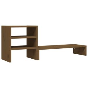 vidaXL Soporte para monitor madera maciza pino marr&oacute;n miel 81x20x30 cm