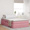 vidaXL Cama con almacenamiento y colch&oacute;n Rosa 120 x 200 cm Terciopelo