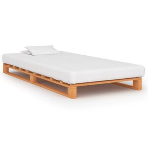 vidaXL Marco cama palets sin colch&oacute;n madera maciza marr&oacute;n 100x200 cm