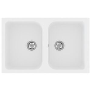 vidaXL Fregadero de cocina Blanco 76 x 48 x 30 cm Cuarzo y resina