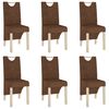 vidaXL Sillas de comedor 6 unidades piel de ante artificial marr&oacute;n