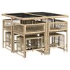 vidaXL Set comedor de jard&iacute;n 9 pzas con cojines rat&aacute;n sint&eacute;tico beige