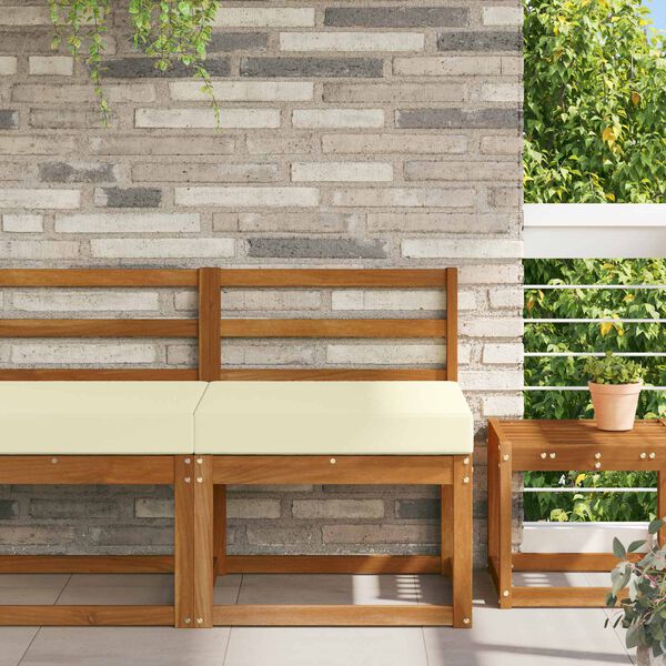 vidaXL Coj&iacute;n para sof&aacute; de exterior Crema 60 x 60 x 8 cm Poli&eacute;ster